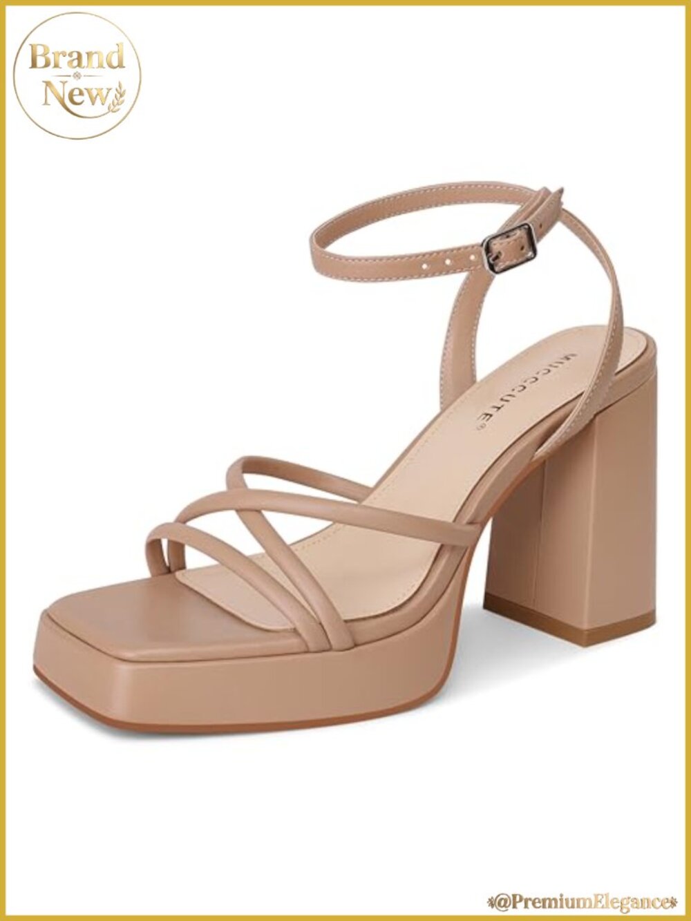 Strappy Chunky Platform Heeled Sandals Square Open Toe Ankle Strap